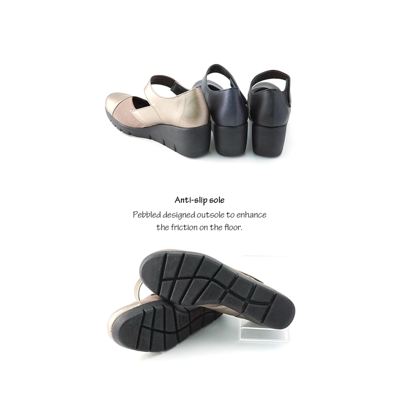 No.3083 Bunion Support Stable Heel Pumps