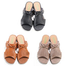 No.1845 Fringe Flat Slip-On Sandal