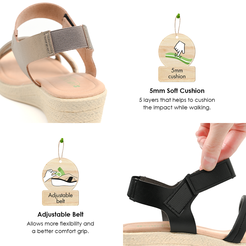 No.2052 Grace Strappy Wedge Sandals