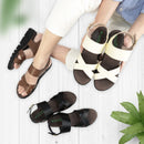 No.2082 Wavy Sole Cross Belt Sandal