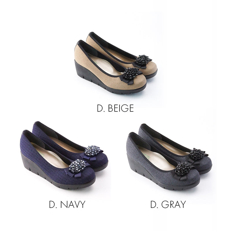 No.3075 Stable Heel Blink Ribbon Pumps