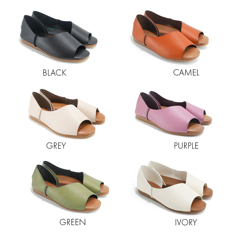 No.3702 Open Toe Flat Shoes