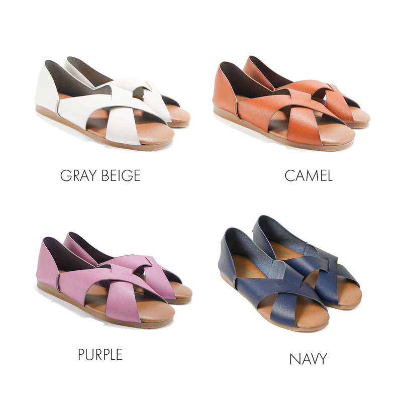 No.3704 Open Toe Cross Belt Shoes