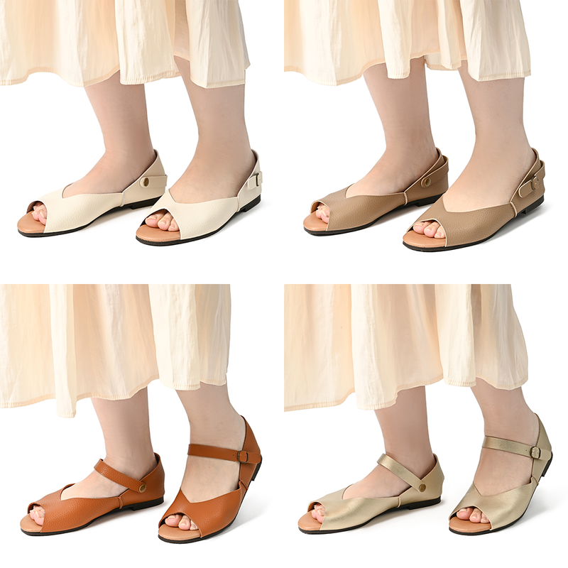 No.3707 Open Toe Flat Shoes