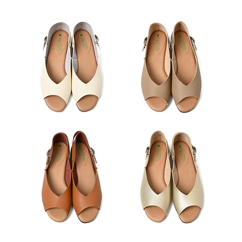 No.3707 Open Toe Flat Shoes