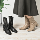 No.4011 Chunky Heel Side Zip Boots