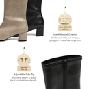 No.4011 Chunky Heel Side Zip Boots