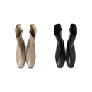 No.4011 Chunky Heel Side Zip Boots