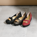 No.3089 Stable Heel Metal Buckle Pumps