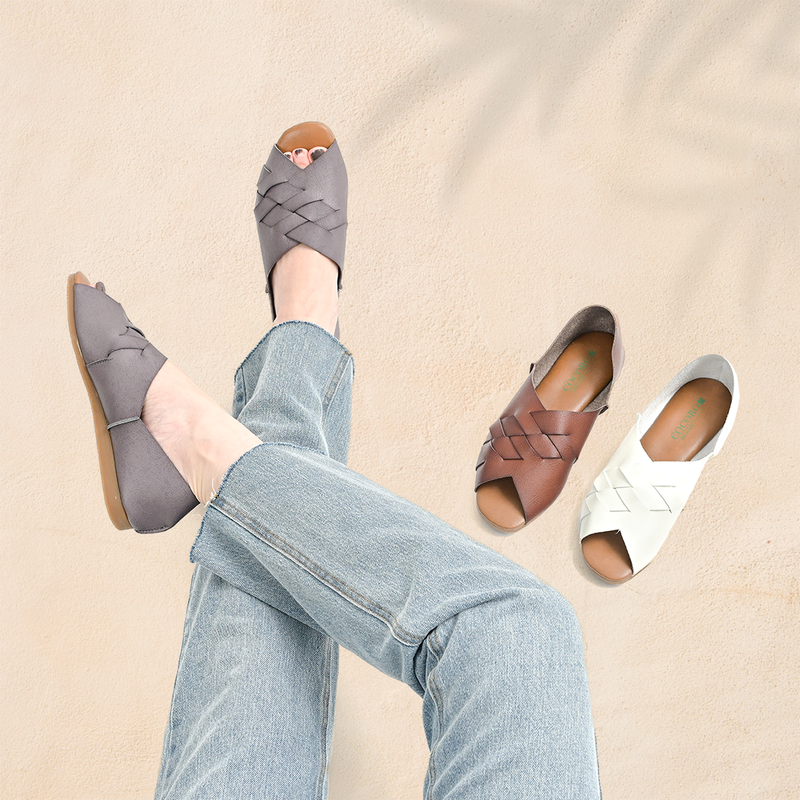 No.3710 Open Toe Flat Shoes