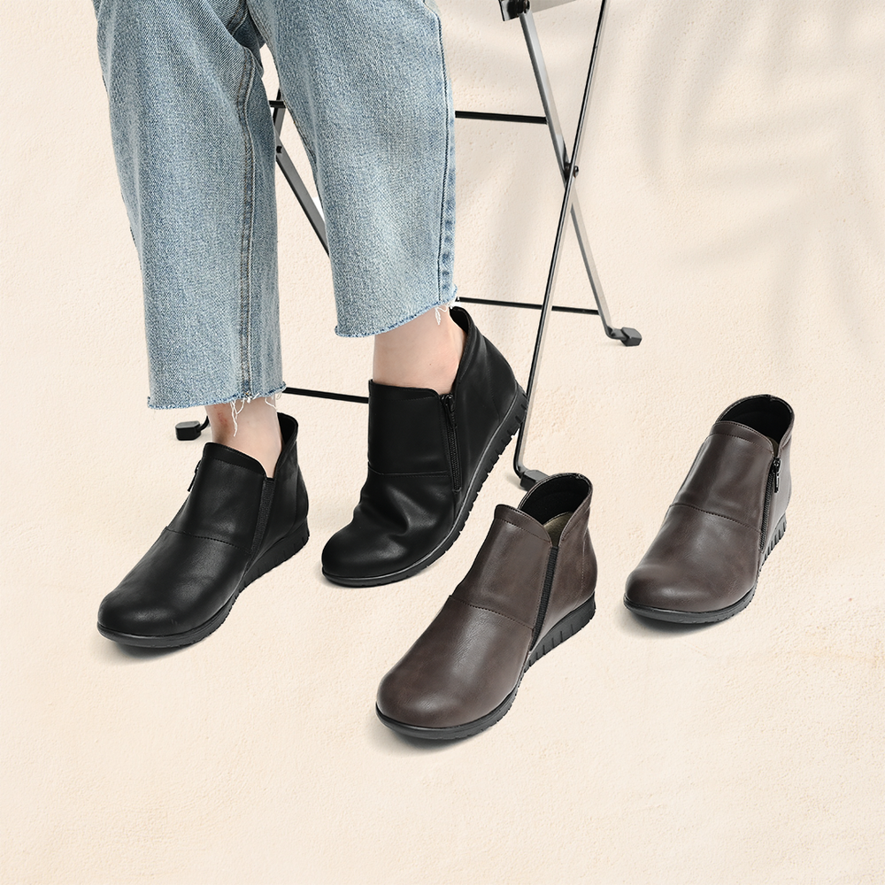 No.4007 Easy Zip Short Boots