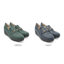 No.3090 Stable Heel Metal Buckle Pumps