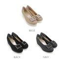 No.3087 Stable Heel Crystal Glass Buckle Pumps