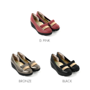 No.3089 Stable Heel Metal Buckle Pumps