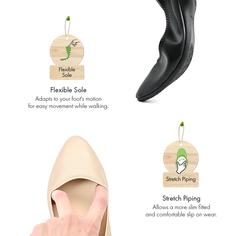 No.7004A Stretch Fit Flat Pumps