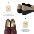 No.3090 Stable Heel Metal Buckle Pumps