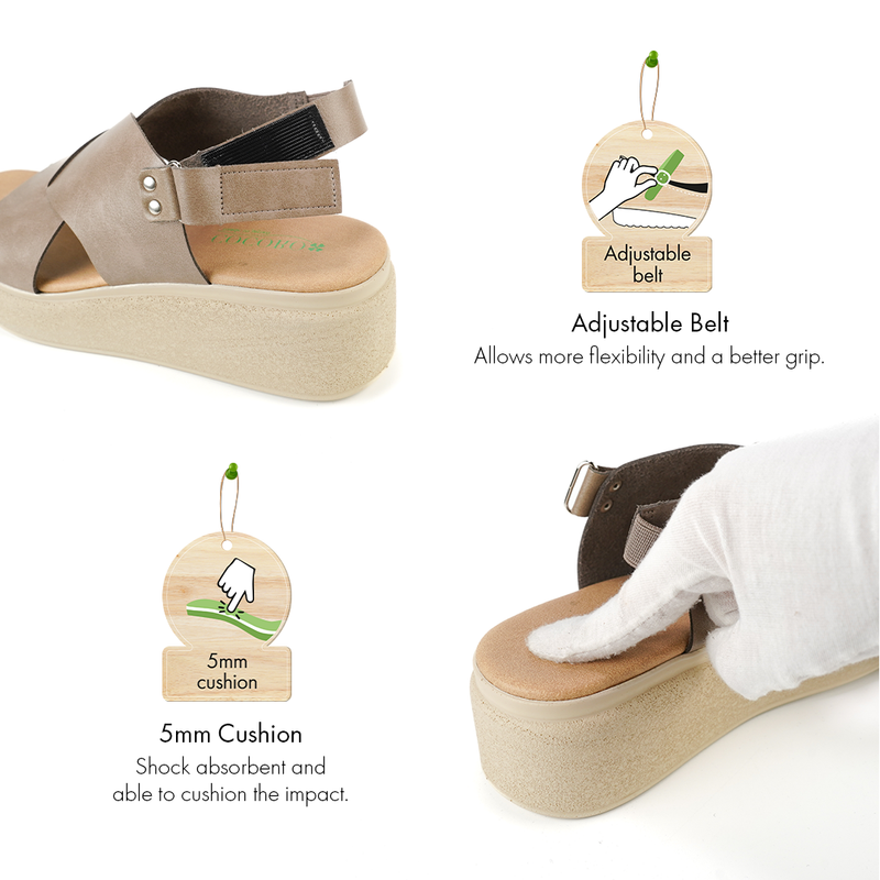 No.3808 Shock Absorption Comfort Wedge Sandal