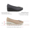 No.3087 Stable Heel Crystal Glass Buckle Pumps