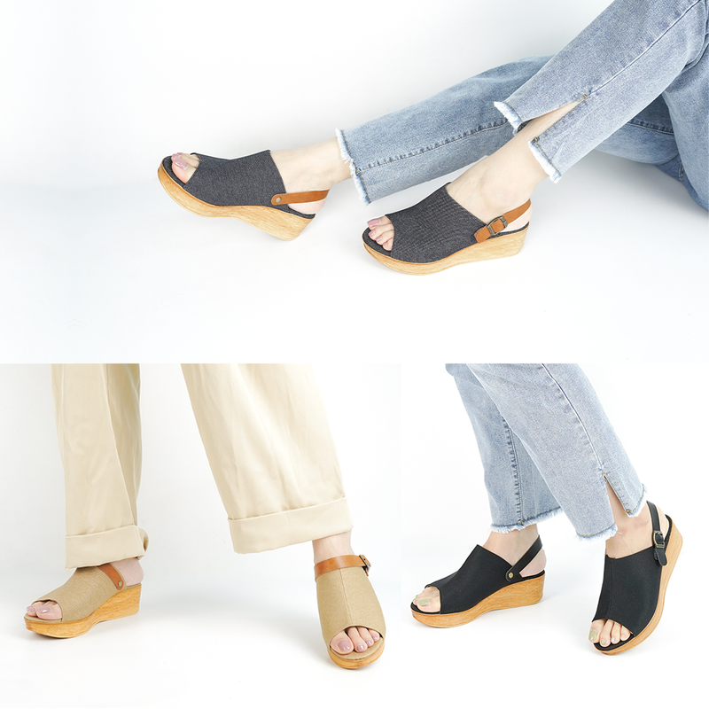 No.2042 Duo-Way Strap Wedge Sandal