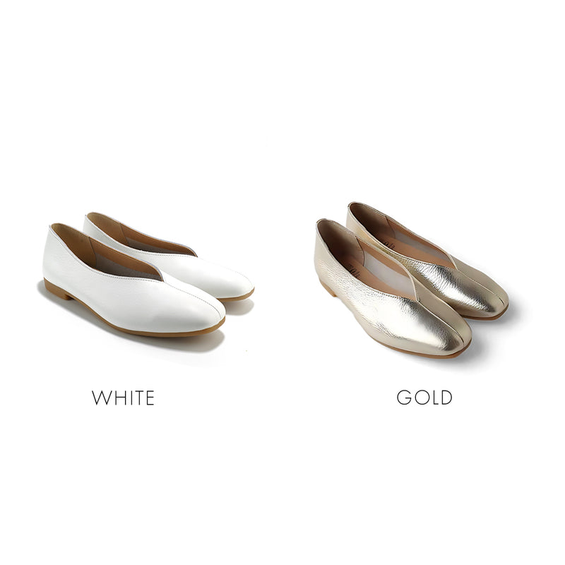 No.RP267 Square Toe V-Cut Flat Shoes