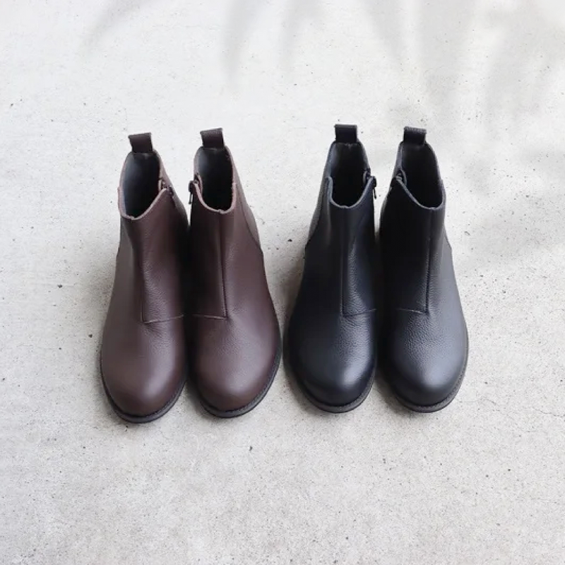 No.RP552 Side Zip Short Leather Boots