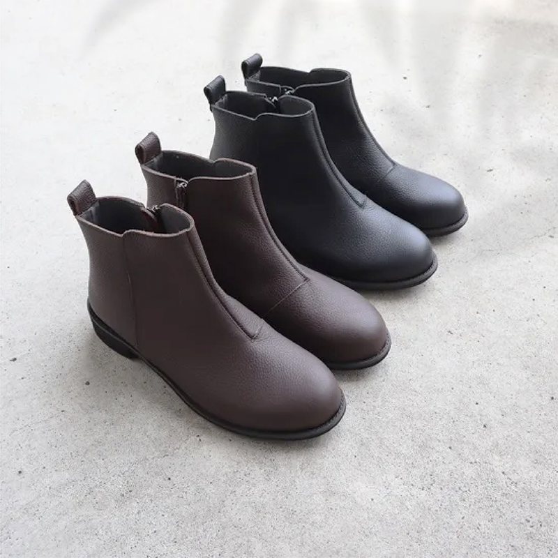 No.RP552 Side Zip Short Leather Boots