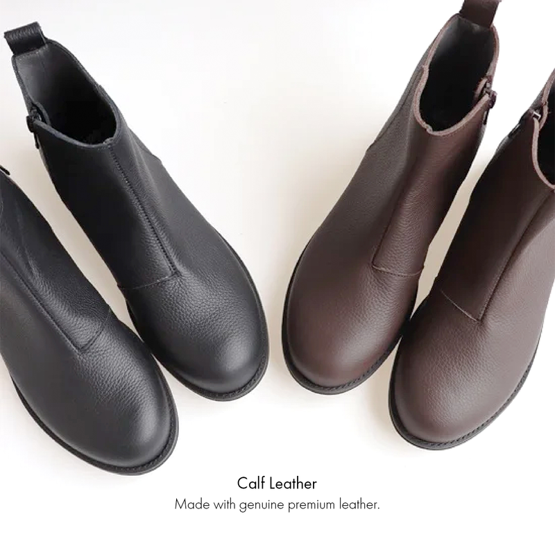 No.RP552 Side Zip Short Leather Boots