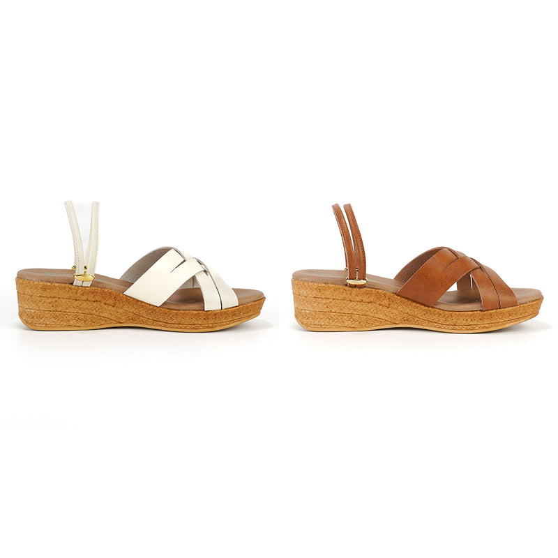 No.1843 Duo-Way Cross Belt Wedge Sandal