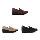 No.3090 Stable Heel Metal Buckle Pumps