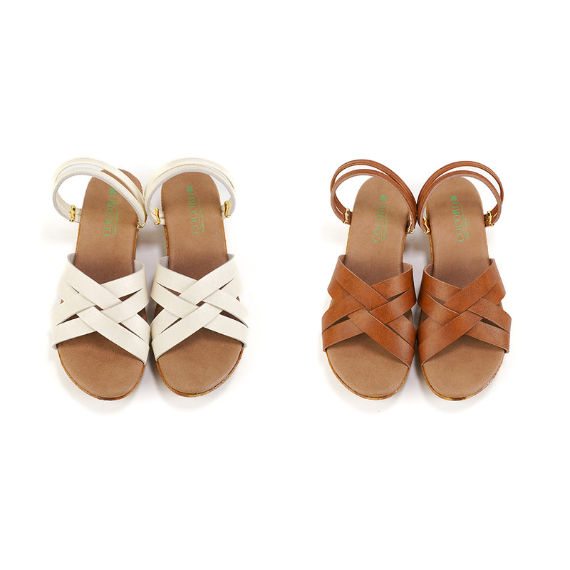 No.1843 Duo-Way Cross Belt Wedge Sandal