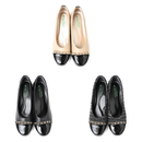 No.3094 Elegant Chain Cap Toe Pumps