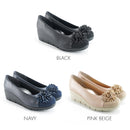 No.3084 Stable Heel Blink Flower Pumps