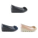 No.3084 Stable Heel Blink Flower Pumps