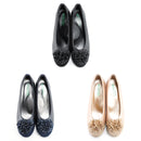 No.3084 Stable Heel Blink Flower Pumps