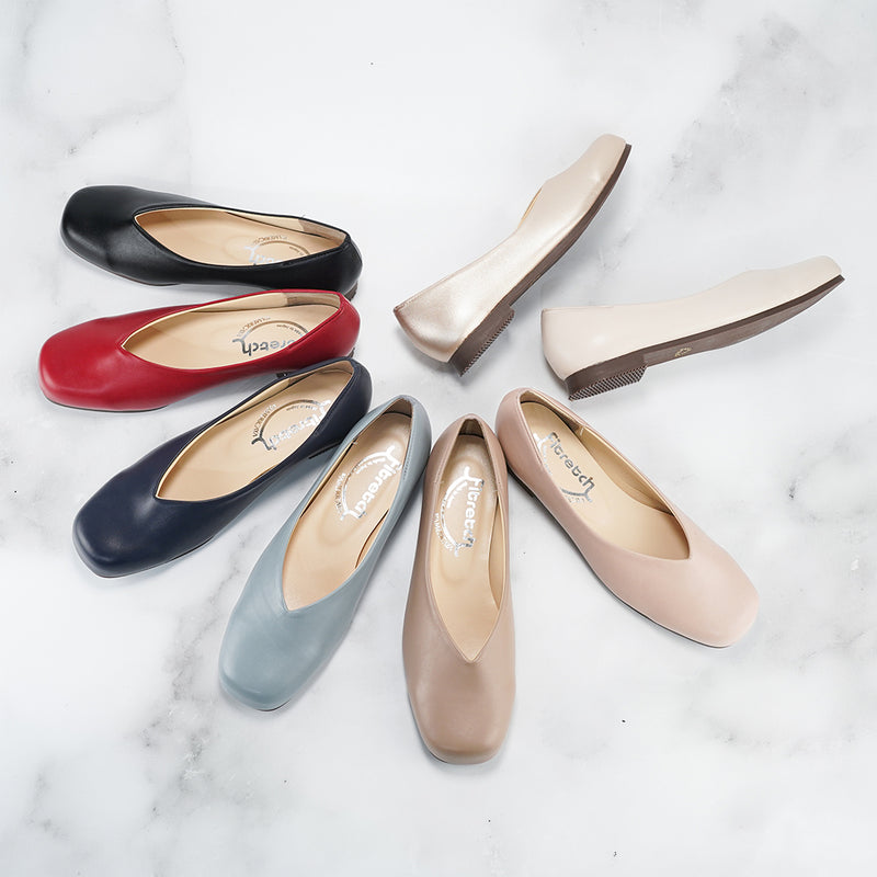 No.7007A Square Toe Flat Pumps