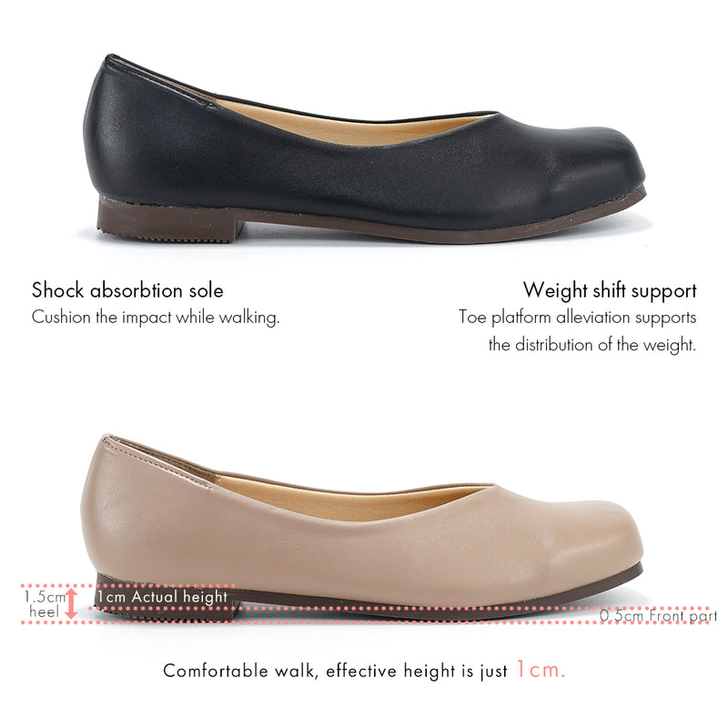 No.7007A Square Toe Flat Pumps