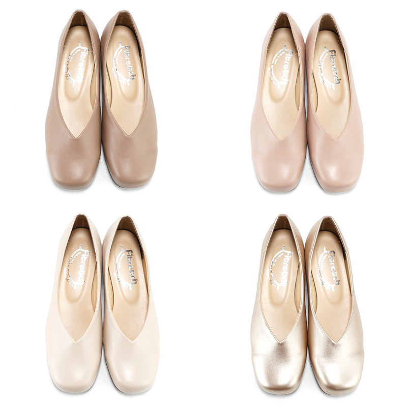 No.7007A Square Toe Flat Pumps