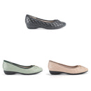 No.8615A Quilt Upper Flat Pumps
